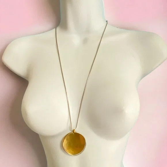 BAER SF Marjorie Baer Mixed Metals Long Brass & Silver Necklace - Picture 5 of 12